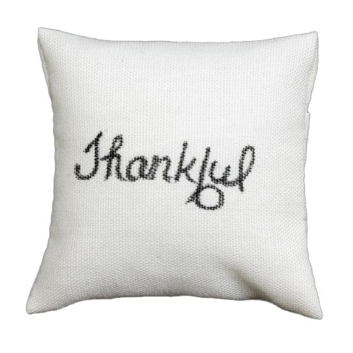 PILLOW/ECRU/THANKFUL