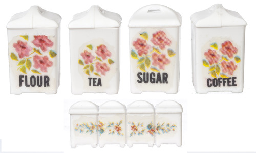 CANISTER SET/PINK FLORAL