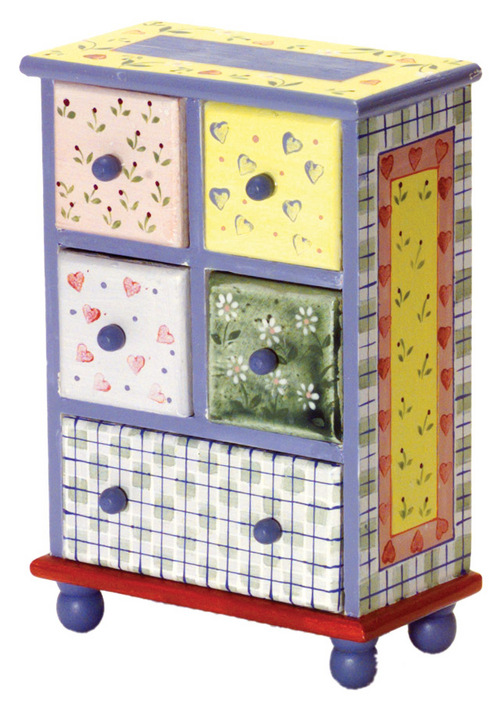 5 DRAWER PLAID CHEST