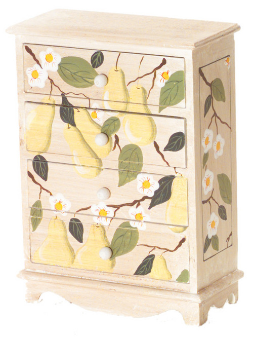 4-DRAWER FLORAL PEAR CHST