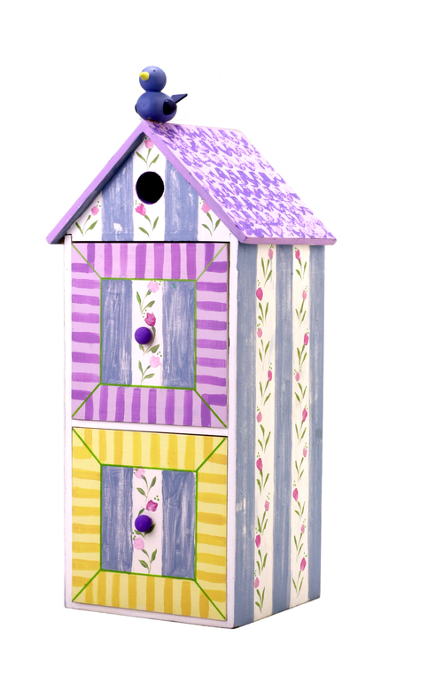 RUSTIC STRIPE BIRDHOUSE