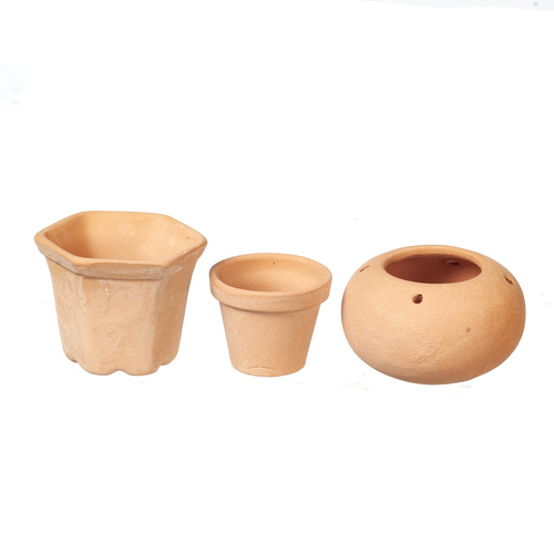 TERRA COTTA POTS/SET/3