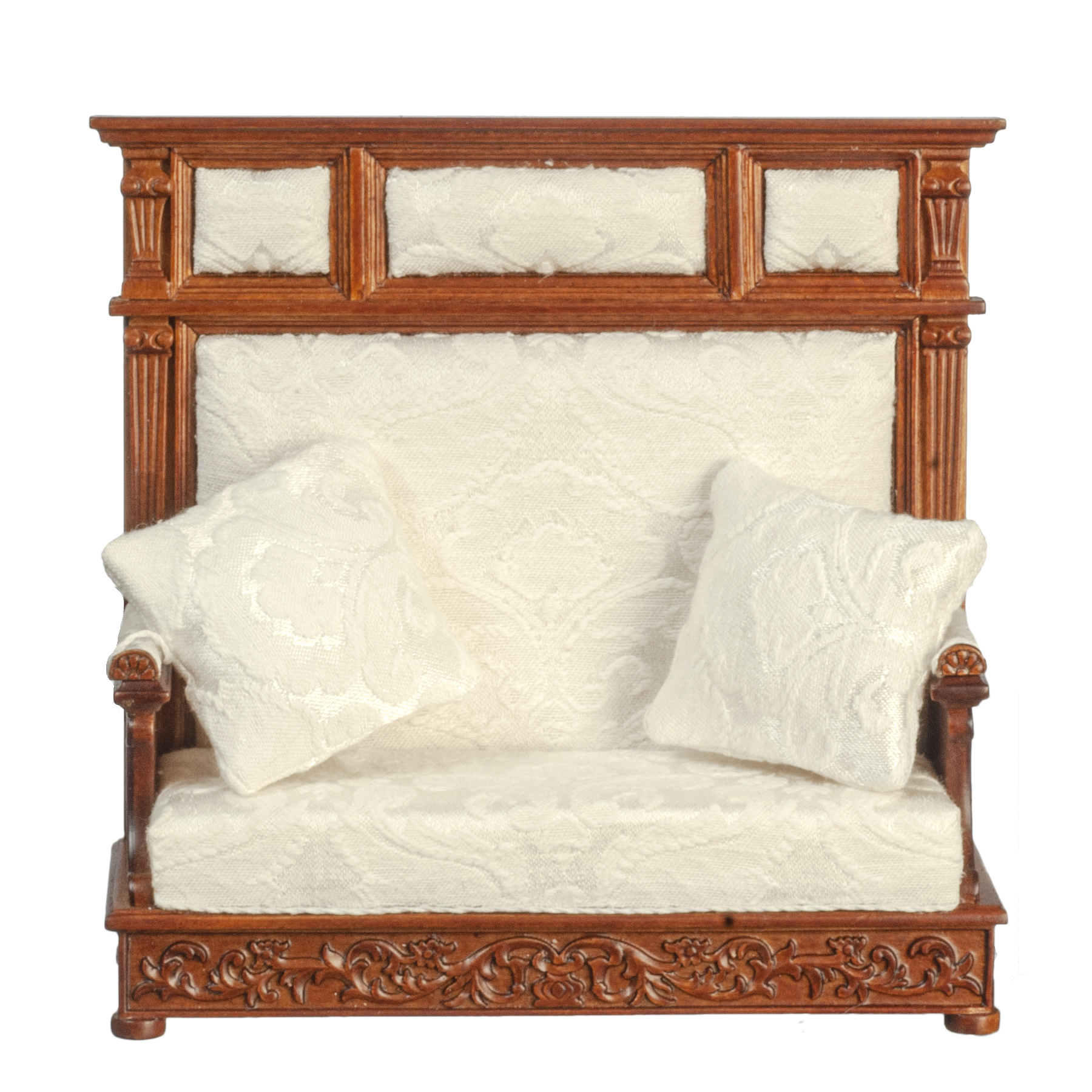 TUDOR BENCH/WHITE/WALNUT