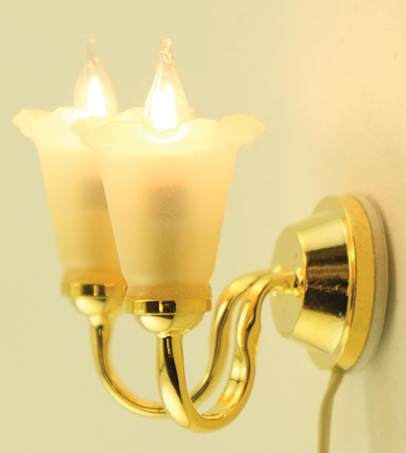 DOUBLE WALL SCONCE/FROSTD