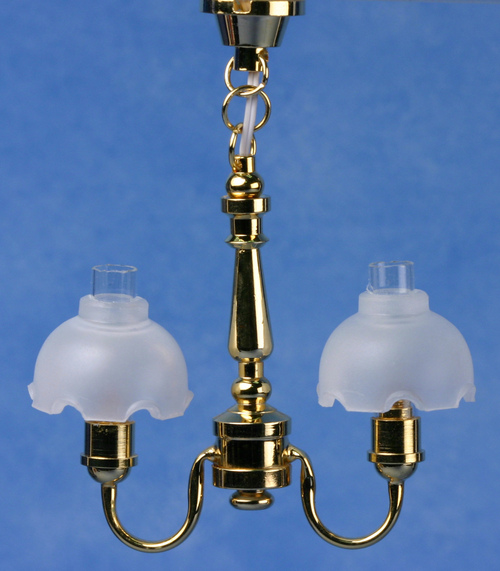 2 LIGHT FLUTED CHANDELIER