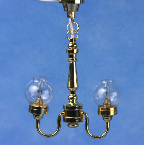 2-LITE CHANDELIER/CL GLB