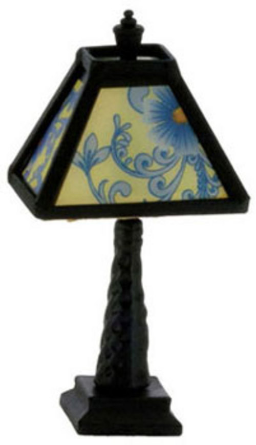ORNATE TIFFANY LAMP/BLACK