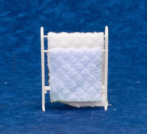 TOWEL RACK W/BLUE TOWEL