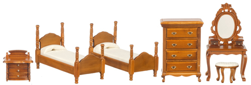TWIN BEDROOM SET/6/WAL/C
