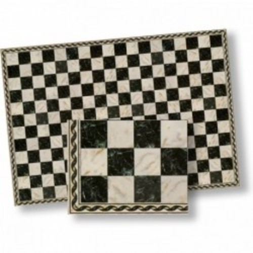 FAUX MARBLE TILE/BLACK/Wh